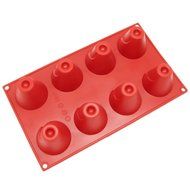 Freshware CB-217RD 24-Cavity Volcano Shape Silicone Mold for Mini Cake, Bread, Tart, Cheesecake, Pudding, Jello... N4