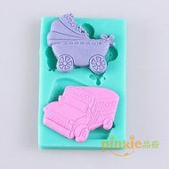 Sher Car And Baby Carriages Fondant Cake Chocolate Silicone Molds,Decoration Tools Bakeware