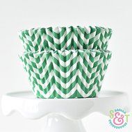 Chevron Navy BakeBright Greaseproof Cupcake Liners N5