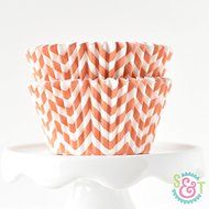 Chevron Navy BakeBright Greaseproof Cupcake Liners N6