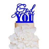Sugar Yeti Brand Made in USA Cake Toppers God Gave Me You Wedding Cake Toppers Wedding Decoration Acrylic Cake... N141