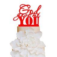 Sugar Yeti Brand Made in USA Cake Toppers God Gave Me You Wedding Cake Toppers Wedding Decoration Acrylic Cake... N146
