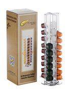 Meelio Nespresso Coffee Capsules Holder Carousel,40 Nespresso Pods (Coffee pods are not included),Silver N6