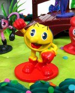 PAC-MAN 22 Piece Birthday CAKE Topper Set Featuring Random Pac-Man Figures and Decorative Themed Accessories,... N9