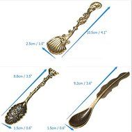 Home Product 5Pcs/Lot Vintage Totem Seashells Aquatic Small Spoon Coffee Lunch Tea Ice Cream Multi-Color Kitchen... N3