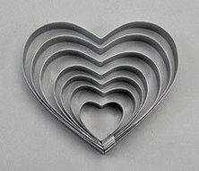 Oasis Supply 395680 Gum Paste Fondant 7-Piece Heart Cutter Set, 1-Inch to 4-Inch