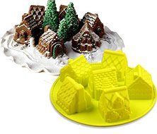 Charmed 3d Mini Houses Bundt Cake Soap Christmas Gift Gingerbread Houses Silicone Mold N2