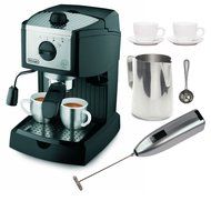 DeLonghi EC155 15 BAR Pump Espresso and Cappuccino Maker Bundle N2