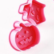 Sher Halloween Pattern Cake and Cookie Cutter Mold with Plunger (4 Pieces) N3