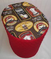 Quilted Morning Coffee Themed Keurig Coffee Brewing Systems Cover (B40/B45/K45, B60/K65, B145/K145, Red) N6