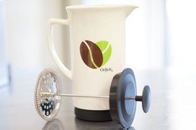 Ceramic French Coffee Press With Stainless Steel Plunger to Make Fresh Coffee or Tea. Includes a Cosy for Keeping...
