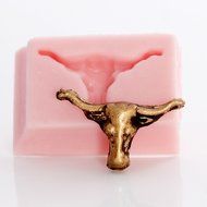 Miniature Steer Skull Silicone Mold Food Safe Mold Craft Jewelry Mold. Perfect size to make western jewelry earrings. N3