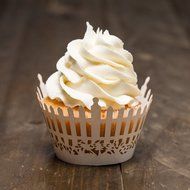 Bride Cupcake Wrappers x 100pcs in shimmering ivory white. 22 different wraps to make your wedding or birthday... N34