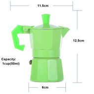 Michelle Queen 1 Cup (50ml) Stovetop Espresso Moka Pot Silver N4