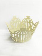 HUAL Cupcake Wrappers 50 Filigree Artistic Bake Cake Paper Cups Birdcage Lace Laser Cut Liner Baking Cup Muffin...