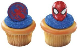 24 ~ Spider-Man Mask &amp; Spider Rings ~ Designer Cake/Cupcake Topper ~ New!!!!!