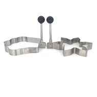 YeMarket 8PCS Stainless Steel Different Shapes Fried Egg Molds Pancake Mold Kitchen Tool N4