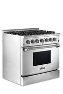 Thorkitchen HRD3606U 36" Freestanding Professional Style Dual Fuel Range with 5.2 cu. ft. Oven, 6 Burners, Convection...