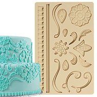 Sher Cake Decoration Tools Lace Designs Fondant and Gum Paste Mold Cake Decorating Border Silicone Mold