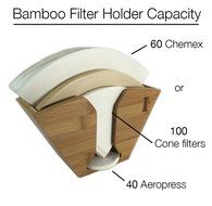 Bamboo Coffee Filter Holder for Aeropress, Chemex and Hario Pour Over filters