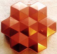 Vintage 8 Cup Coppertone Copper Tone Faceted Hexagon Jell-O Mold / Cake Baking Pan