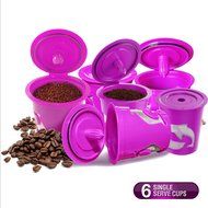 FROZ-CUP 2.0 - 6 Refillable/Reusable K Cups for Keurig 2.0 - K200, K300, K400, K500 Series and all 1.0 Brewers... N3