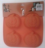 Silicone Baking Mold - 4 Halloween Pumpkins - 2.75 x 2.125 x 1.125 Inches