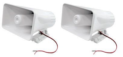 Pyle PHSP5 8-Inch 65W Indoor &amp; Outdoor PA Horns Speaker - White (Pair)