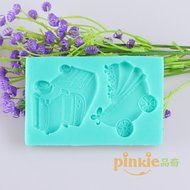 Sher Car And Baby Carriages Fondant Cake Chocolate Silicone Molds,Decoration Tools Bakeware N3