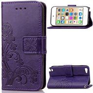 iPod touch 6 Case,iPod touch 5 Case,PHEZEN Beauty Luxury Bling Rhinestone Diamond Embossed Flower Butterfly PU... N14