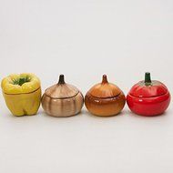 Set of 4 Stoneware Ramekins 'Happy Family' N6