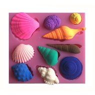 FLY 3D Seashell Conch Shape Silicone Cake Mold Fondant Candy Tools,Pink