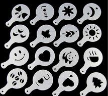 BeautyStyle ABS Coffee Art Stencils For Latte/Cappuccino/Fancy 16PCS N2
