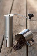 JavaPresse Manual Coffee Grinder | Conical Burr Mill for Precision Brewing | Brushed Stainless Steel