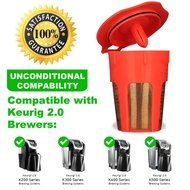 MG Coffee 24K Gold Reusable K Cup and K Carafe Coffee Filter Pod - Accessories for Keurig 2.0 K200, K300, K400... N3