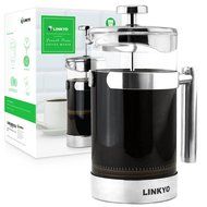 LINKYO French Coffee Press - Stainless Steel Coffee Maker 34oz, 1L