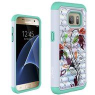 Galaxy S7 Case, HLCT Rugged Shock Proof Dual-Layer Case for Samsung Galaxy S7 (2016) (Owl Blue) N7