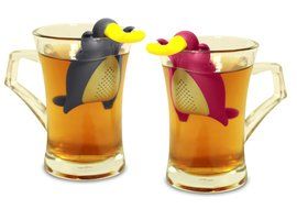 Tea Infuser Gift Set for Loose Leaf Tea, Cute Platypus Tea Strainer Couple in Lovely Gift Box, Set of 2, Grey... N2