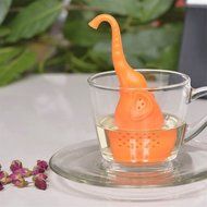 GOOTRADES Silicone Elephant Shaped Mug Cup Loose Leaf Herb Spice Filter Tea Infuser (Grey) N7