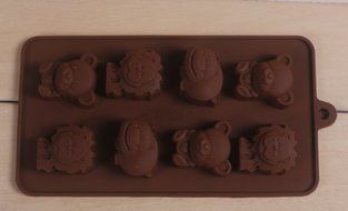 DGI MART Party Supplies 8-cavity Cute Lovely Bear Lion Hippo Cartooon Animals Shaped Ice Cake Chocolate Sugar...