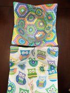 Light Owl print,gift,handmade,Hot Cold Bowl Cozy,Microwave Bowl Cozie,Fabric Trivet, Hot pad, Pot Holder,Cotton...