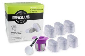 Keurig 2.0 Charcoal Filters Deluxe 6 Pack+ Fits models: K200-K225-K250-K260-K275 - by BREWSLANG - Comes in Retail... N6