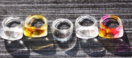 Clear-silicone Ring mold. 5pc-Size 7, 7.5, 8, 8, 9.5.(1-03) N2