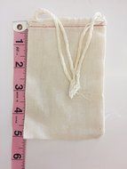 Small Cotton Muslin Cloth Double Drawstring Bag 3x5 inch 25 count N4
