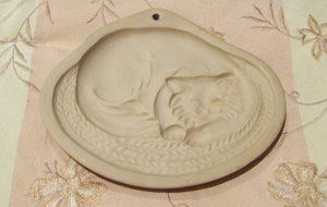 1988 BROWN BAG COOKIE ART MOLD - SLEEPY CAT