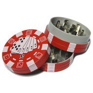 1pcs Pocket Portable Grinder, Metal Alloy 3 Layers Mini Poker Chip Style Grinder, Poker Chip Herb Tobacco Grinder... N8