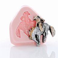 Cowboy Bronc Rider Silicone Mold Chocolate, Fondant Food Safe Mold Resin, Polymer Clay Flexible Craft Mold. N3