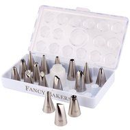 Professional 17-Piece Cake Decorating Tip Set By FancyBakers - Kit Includes 16 Of The Most Popular Stainless Steel... N4