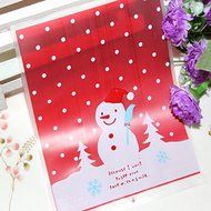 100pcs/lot Lovely Christmas Snowman Cookie Bag Ziplock N5