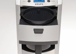 KRUPS KM8105 12-Cup Die-Cast Programmable Coffee Maker with Stainless Steel Housing, Silver N2